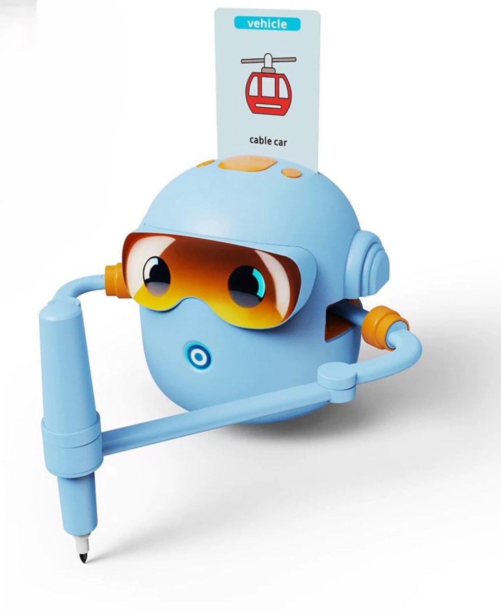 Joyage Teken robot voor kinderen - Tekenrobot Blauw - Leren Tekenen voor kinderen Montessori Speelgoed peuters - Educatief Speelgoed meisjes 3 4 5 6 7 8 jaar - Stap voor stap tekenen kinderen - Robot Speelgoed Motoriek Speelgoed jongens Tekenspullen