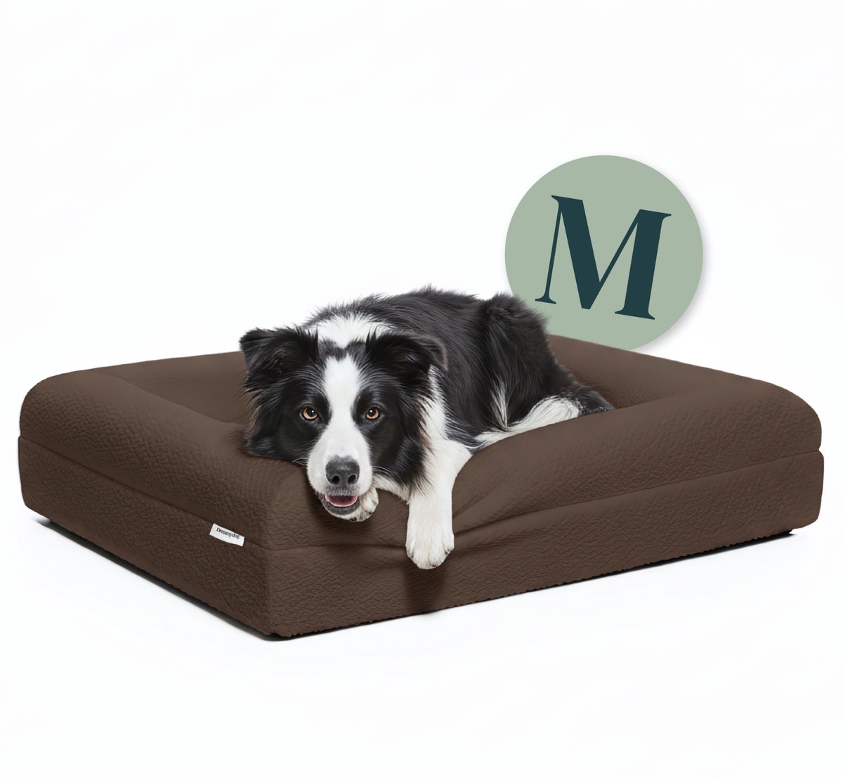 Dreamydog Orthopedische Hondenmand – Hondenbed Wasbaar – Orthopedisch Hondenkussen – Hondensofa Waterdicht – Bouclé Choco Bruin – Medium 94x74x20 cm