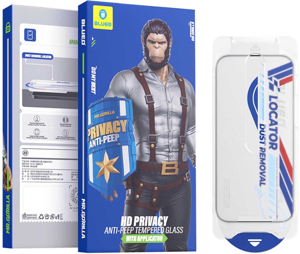 BLUEO Glasfolie - Privacy Screenprotector Geschikt voor iPhone 17 Air - Met Installatie Kit