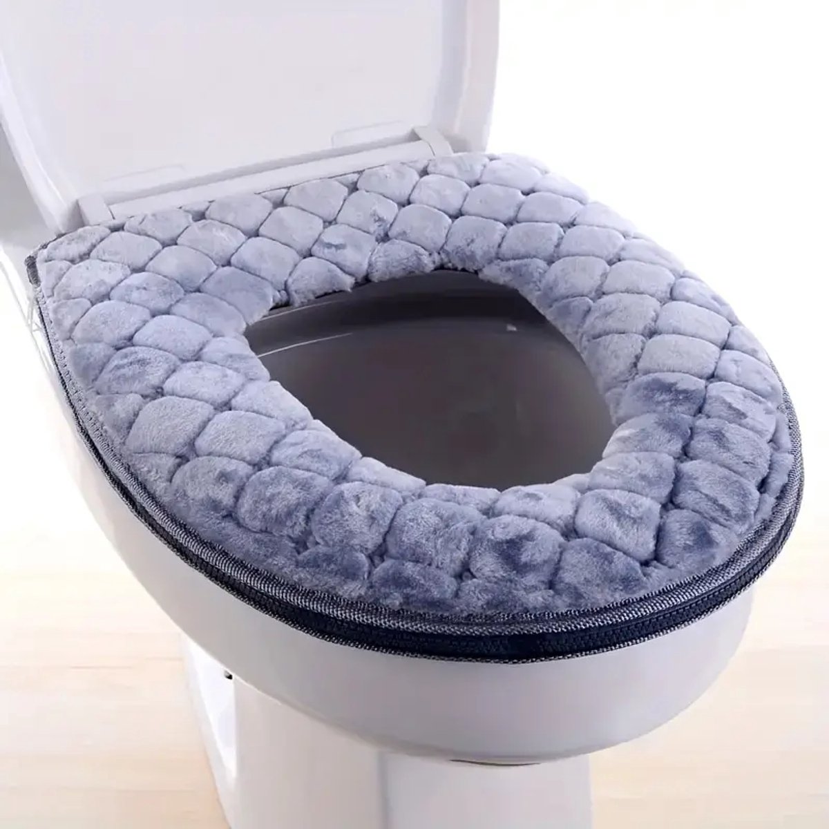 Daity Een toiletbrilhoes in herfst-/winterstijl - verdikt - wasbaar - zacht en comfortabel (grijs).
