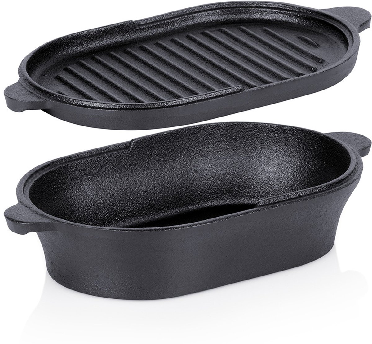 Braadslede Gietijzeren met Deksel 2W1 CAST LINE 28x16 cm, 1,2 l - Ovenschaal - Braadpan
