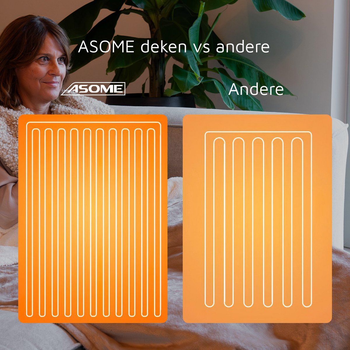 ASOME WD-180A Elektrische Deken - Electrische Deken - Warmtedeken - Elektrische Deken 2 persoons - 180x160 cm - Extra Groot – foto 6