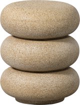 WOOOD Laurel Bijzettafel Met Spikkels - Magnesium - Beige - 50x40x40