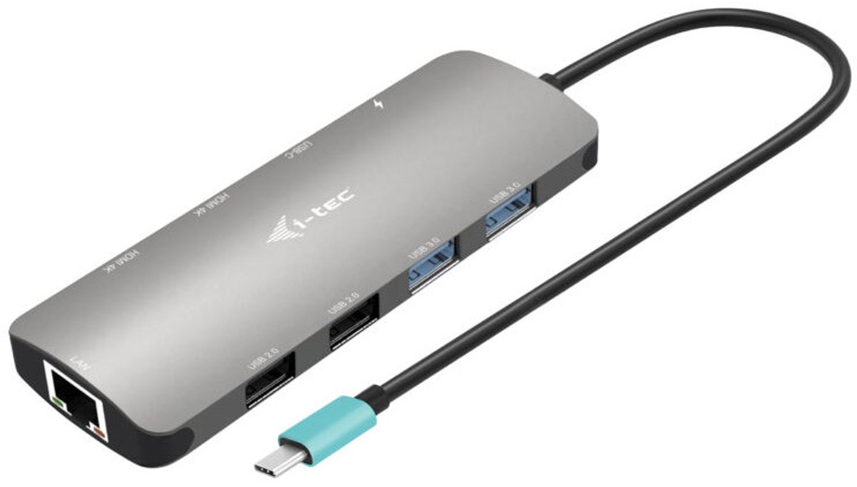 i-Tec - USB-C Metal Nano 2x Display Docking Station - Power Delivery 100 W