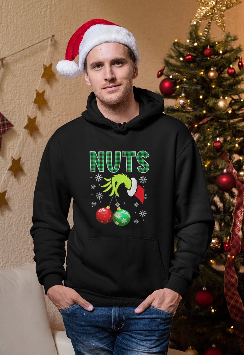Nuts - Kersttrui - Kerst Trui Zwart - Grappig Kersttrui - Maat M - Limited Edition