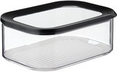 Mepal - Boîte à fromage Modula - 2000 ml - noir - Boîte de produits frais avec couvercle - transparent - boîte de conservation koelkast
