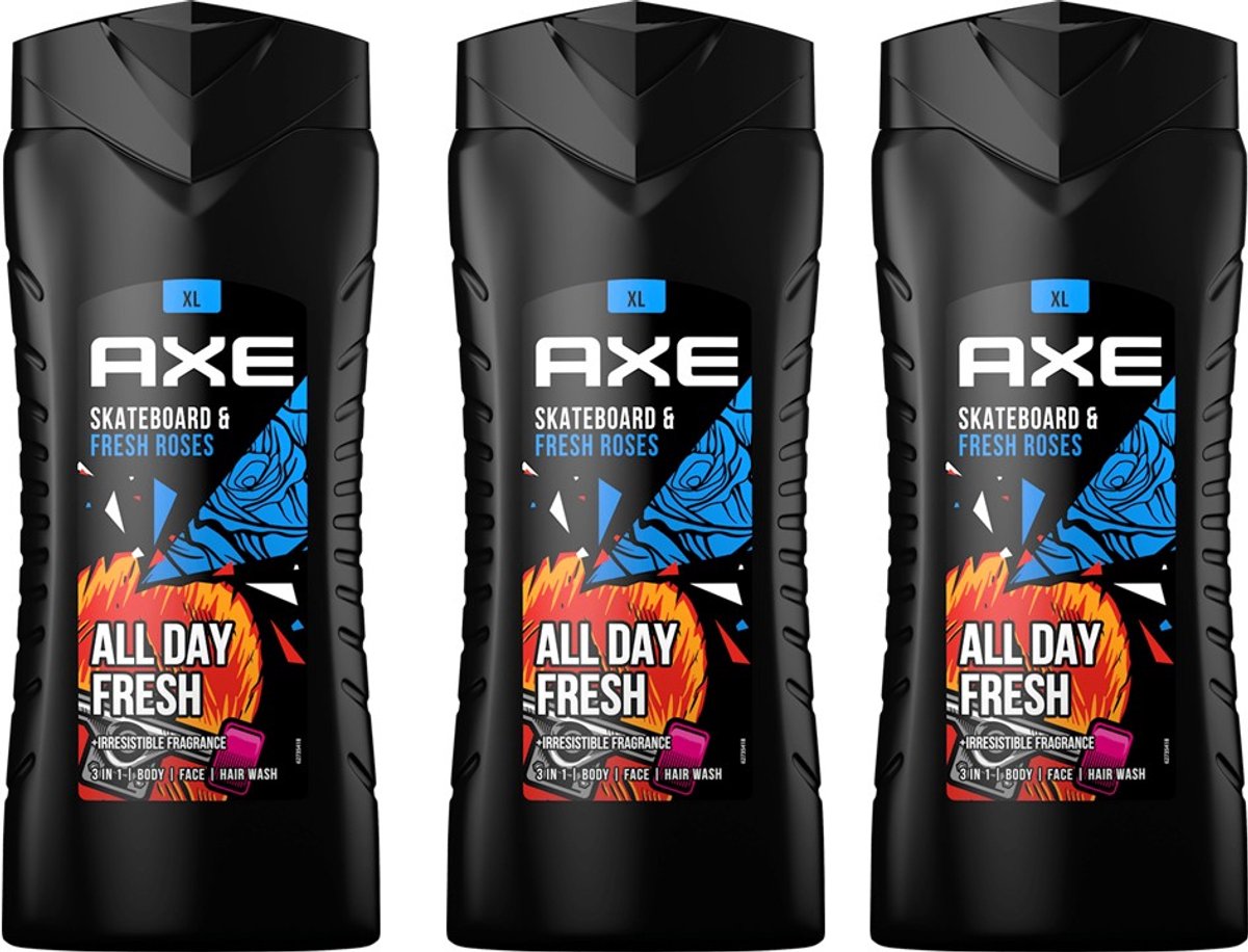 Axe XL Douchegel - Skateboard Fresh Rose - 3 x 400 ml