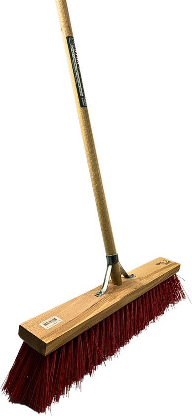 Synx Tools Bezem - Stadsbezem 30 cm - Buitenveger - Veger - Steel 120 cm - Harde natuurvezels - Straatbezem - Bezems - Buitenbezem - Tuinbezem