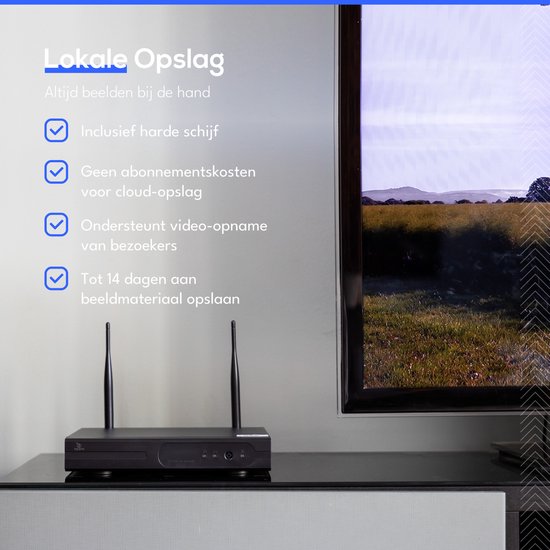 Teceye Compleet Camera Beveiliging Set met 2x Wifi IP Camera - CCTV Camerasysteem, Beveiligingscamera binnen , Wifi Beveiligingscamera Set Buiten - Beveiligingscamera - Beveiligingscamera buiten - Beveiligingscamera Draadloos buiten van Teceye — afbeelding 4