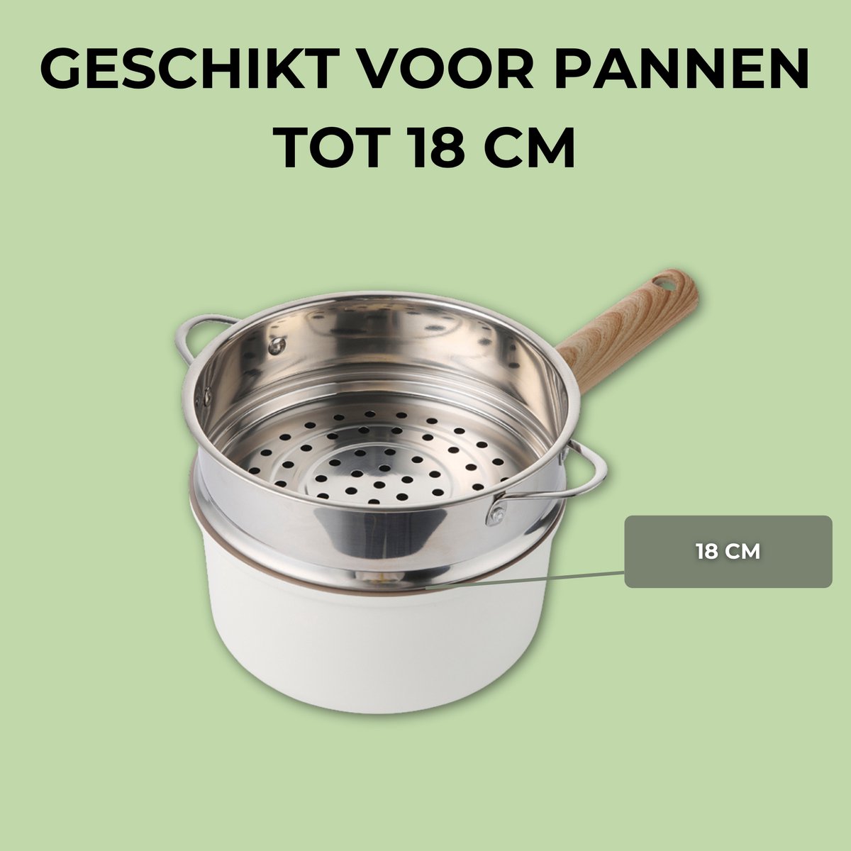 Alice by ISENVI Stoommandje 18 cm - Stoominzet - Aluminium - Voor pannen tot 18 cm — cadeau in Kookcadeaus - foto 3