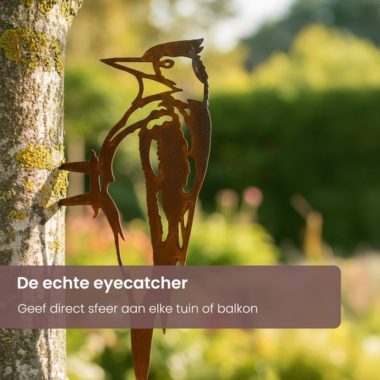 Lot De 4 Oiseaux En Métal Rouillé Pour Décorer Jardin, Terrasse Ou Balcon - Décoration Extérieure Vintage, Facile à Installer - 6