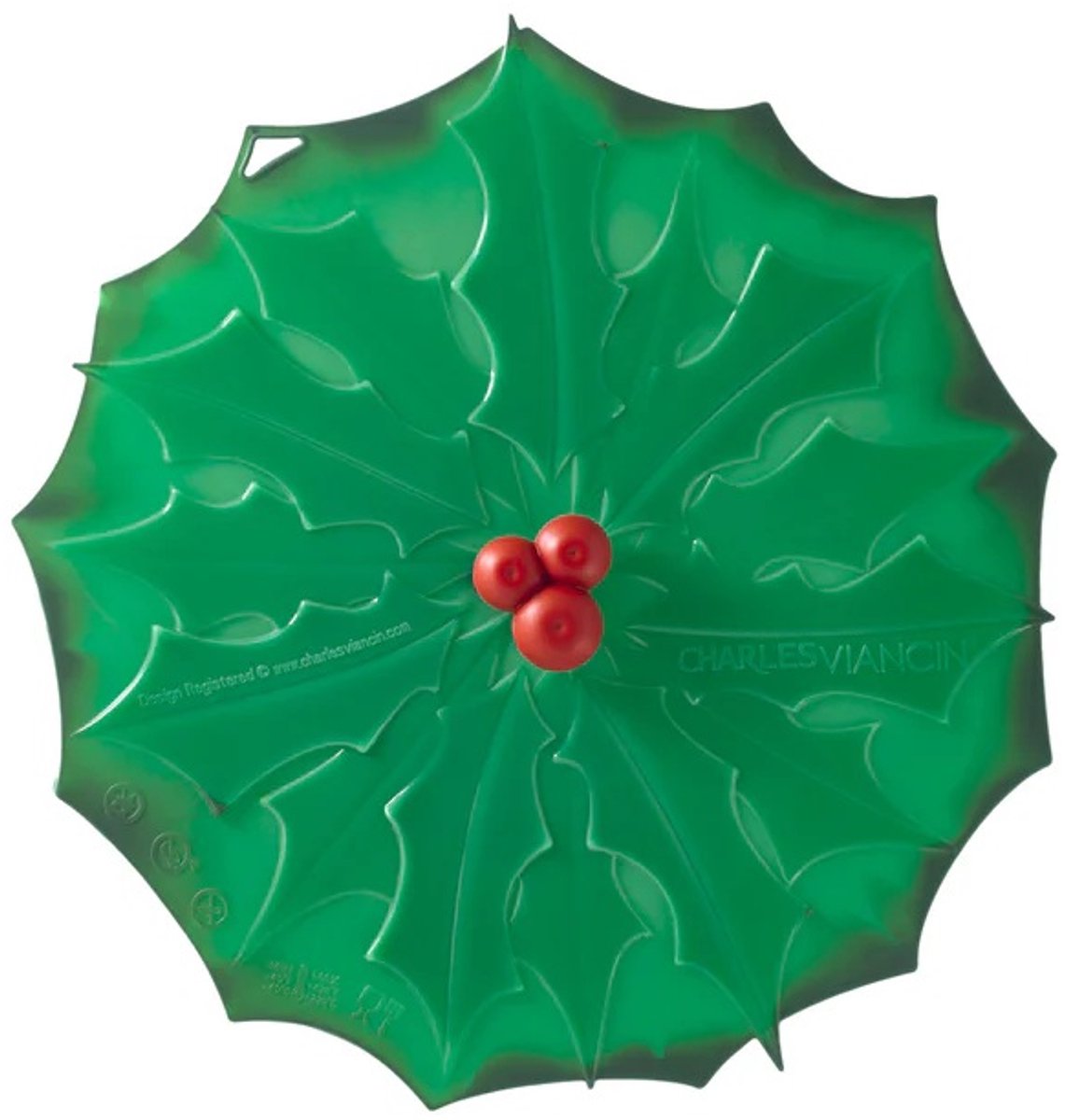 Charles Viancin - Holly deksel 23cm - Hulstblad deksel - vershouddeksel - BPA vrij - kerst-deksel