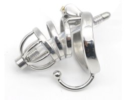 Nooitmeersaai - Kuisheidskooi met slot & dilator - Metaal - Zilverkleurig - 50mm