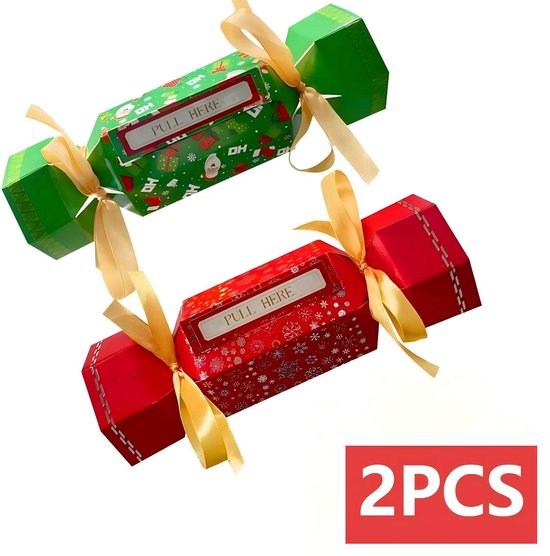 Lot de 2 tirelires de Noël - Tirelire pour fête de fin d'année - Tirelire amusante - Porte-monnaie de Noël fait maison, sac cadeau d'anniversaire - Porte-monnaie joyeux pour les fêtes de Noël (vert + rouge)