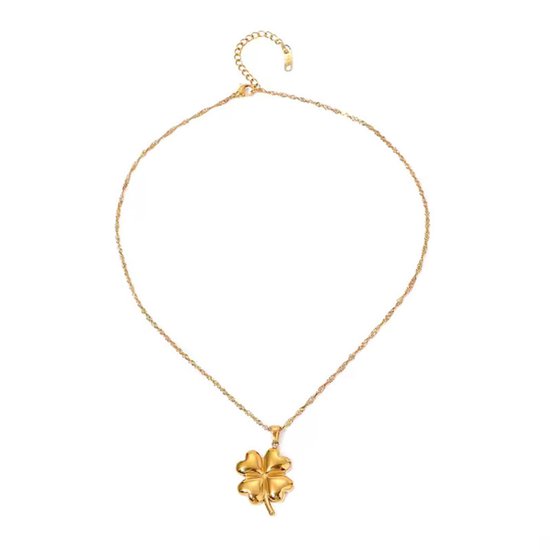 Klavertje Vier Ketting, 2-in-1 Hart Magnetische Hanger Ketting, Vouwen Hartvormige Sleutelbeen Keten Te Openen Choker Sieraden Cadeau Voor Vrouwen