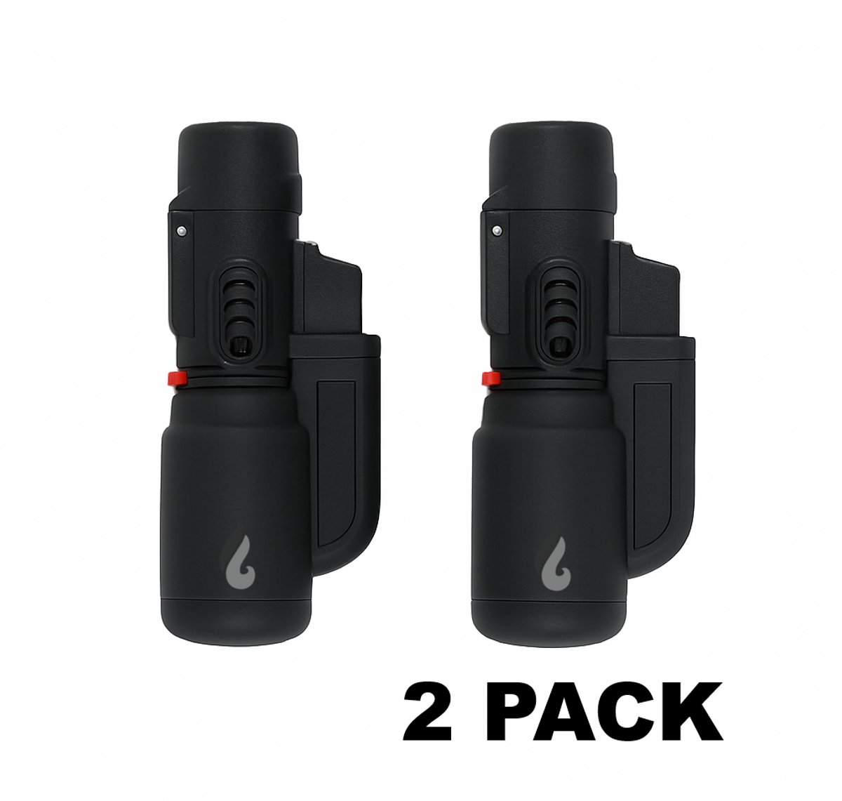 Pyroshopping Stormaansteker Set 2-Pack – Windproof & Navulbaar – Blauwe Turbovlam – Jetflame Gasbrander voor BBQ, Haard & Vuurwerk