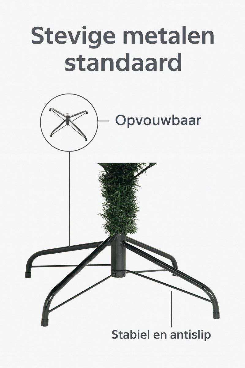 Yorbay Kerstboom Spar met Standaard 120cm-240cm voor Herbruikbare Kerstversiering (Kerstboom met Sneeuw, 120cm