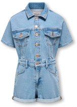 Kids ONLY zomer jumpsuit meisjes - denim - medium jeans blauw - Kogcastel