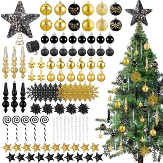 JOYUE Kerstboomdeken Rond, 90 cm Kerstboomrok Wit met Gouden Sneeuwvlokken, Kerstboom Rok Witte Pluche Kerstboom Deken, Kerstboomdeken, Kerstboomstandaard Deken voor Kerstmis (Goud