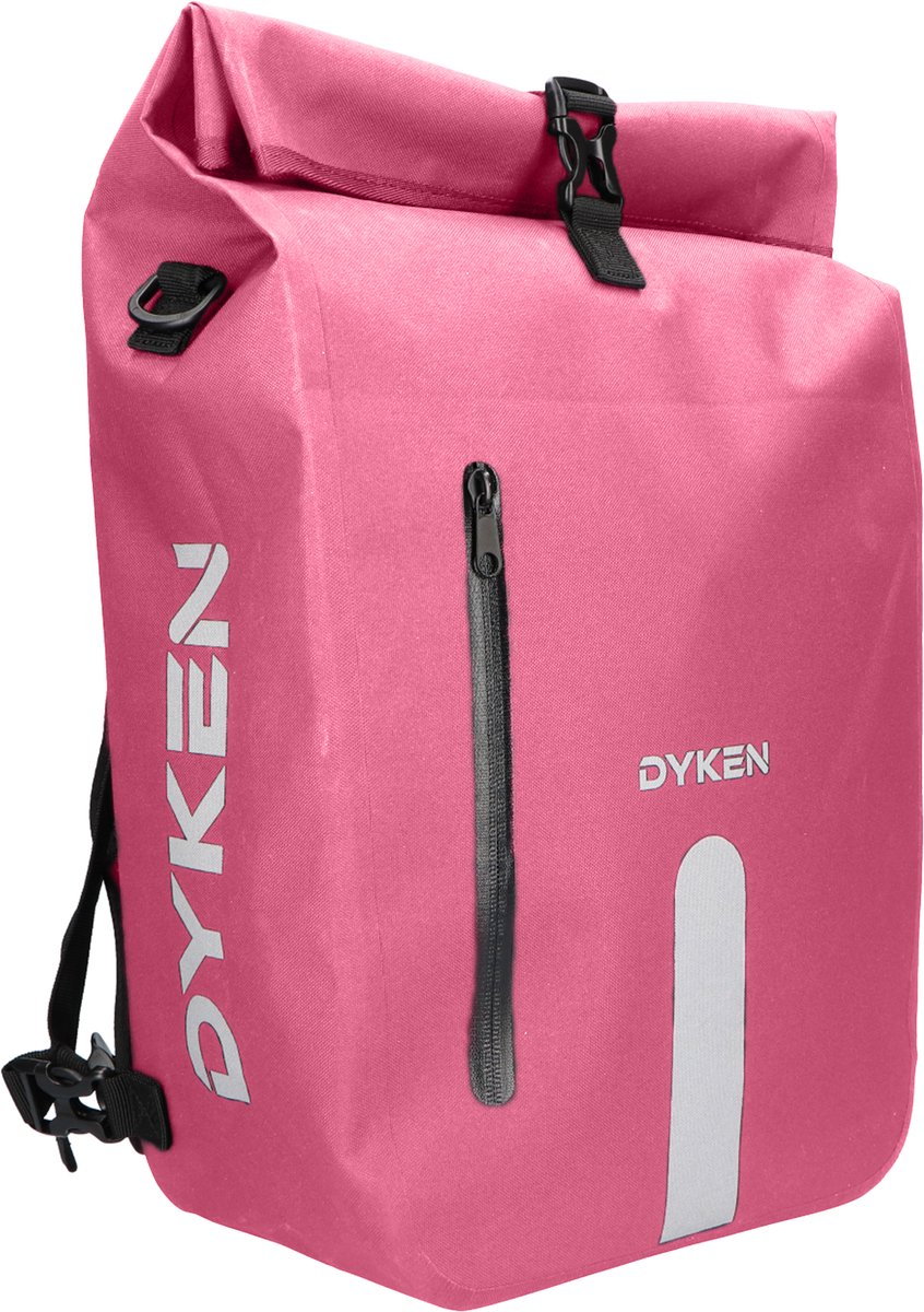 Dyken Fietstas Enkel - Waterdicht - Enkele Fietstas - Fietsrugzak - Schoudertas & Rugzak - Afneembaar - 25L - Pink
