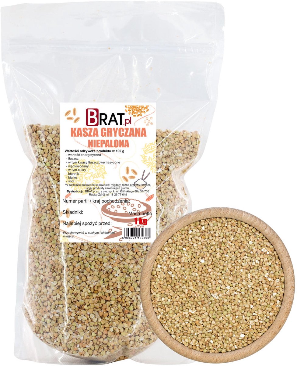 BRAT Premium – Boekweit Ongebakken – Natuurlijk – Hoogwaardige Kwaliteit – 1 kg