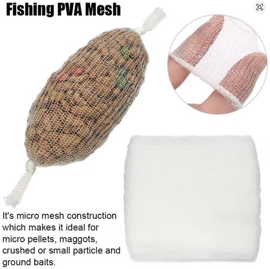 PVA Mesh Tube 25mm x 5m - Karpervissen - Wateroplosbare PVA Zakjes van Merkloos — afbeelding 2