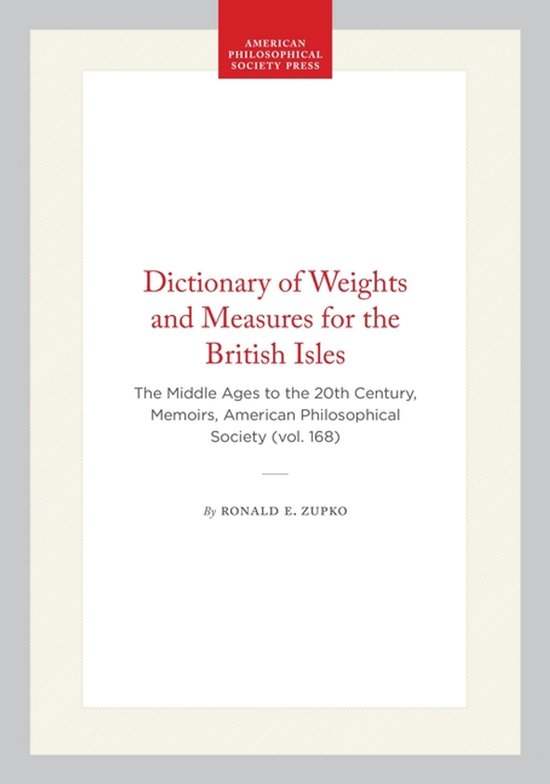 Dictionary of Weights and Measures for the British Isles - cover