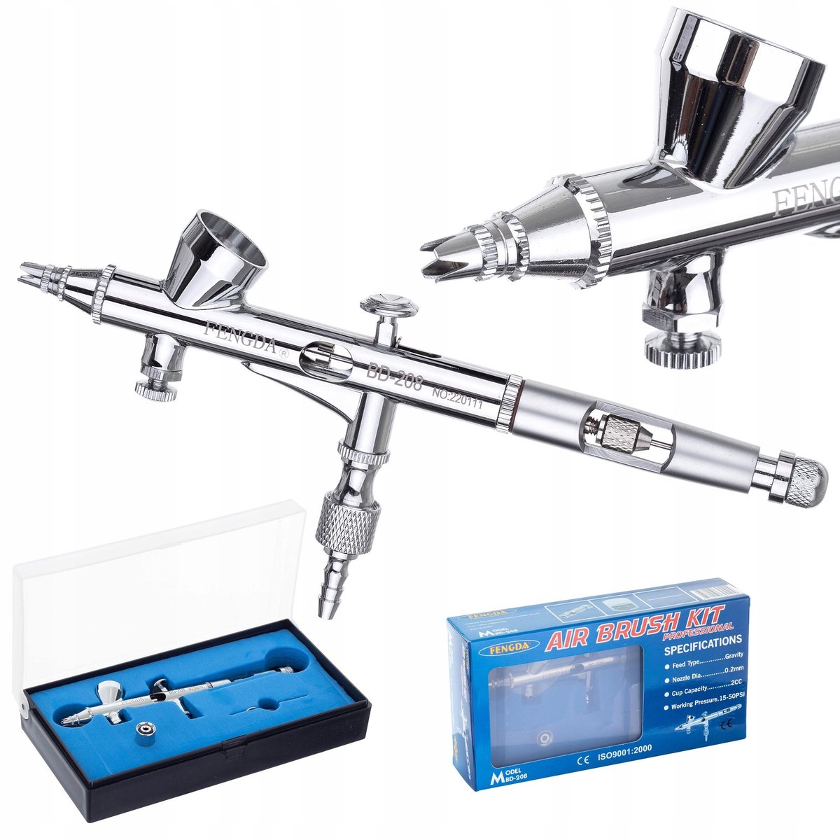 Fengda BD-208 Aerograaf 0.3mm Double Action - Precisie Modelbouw