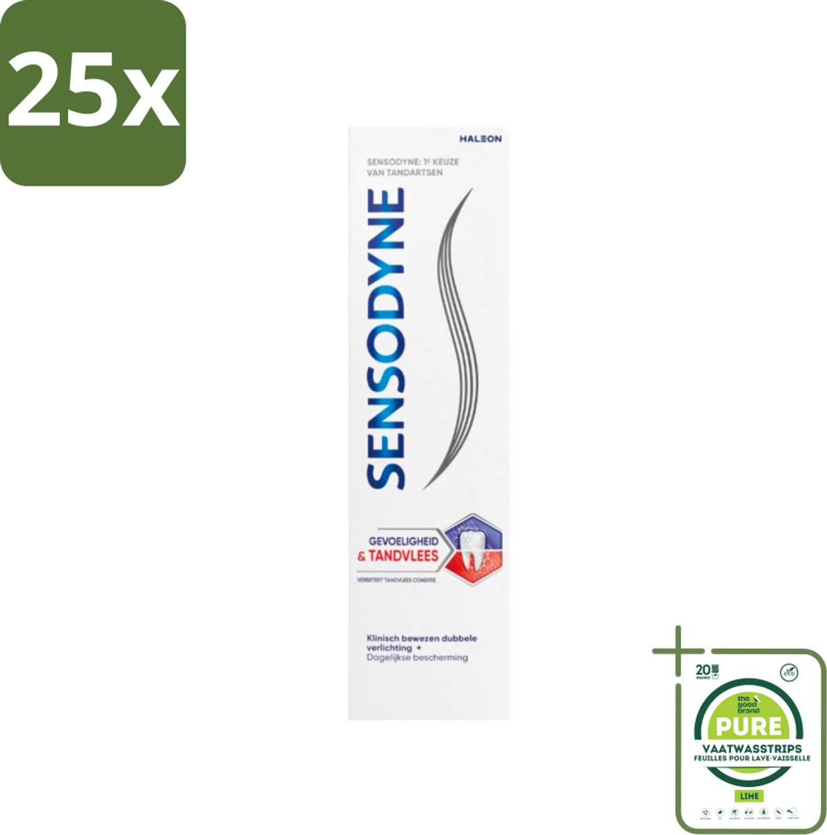 25 x Sensodyne - Tandpasta - Gevoeligheid & Tandvlees - Tandvleesverzorging - 75 ml - Grootverpakking - Tandgevoeligheid - Tandvleesproblemen - Tandpasta - Gevoelige Tanden - Tandplak