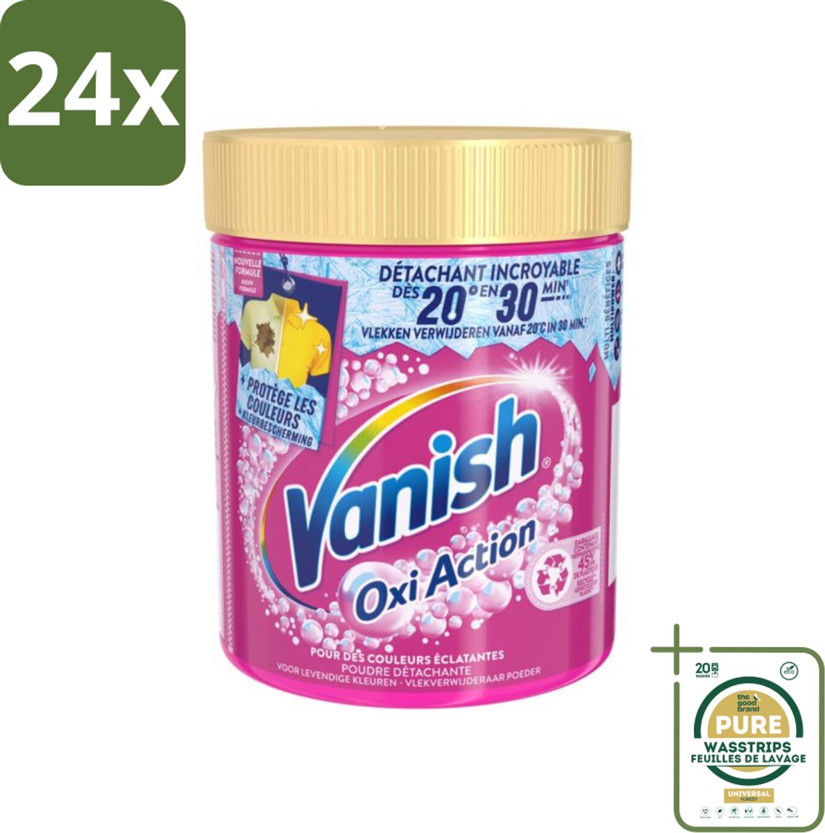 Vanish - Vlekverwijderaar - Oxi Action Wasbooster Poeder - Voor Gekleurde Was - 470 g - Voordeelverpakking - 24 stuks - Gekleurde was - Vlekken verwijderen