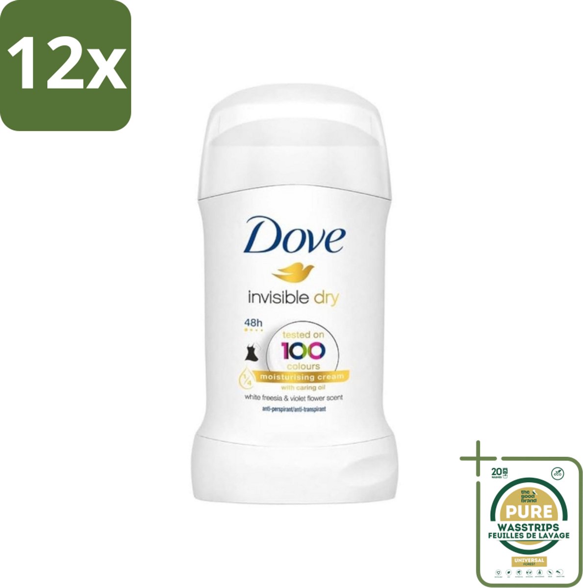 Dove Deodorant Stick - Invisible Dry - 40ml - Voordeelverpakking - 12 stuks - Dove - Invisible Dry