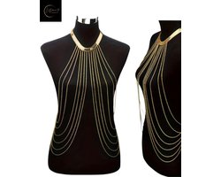Erotische Bodychain met Luxe Giftbag – Sexy Halsketting – Goud – Erotisch Lichaamssierraad – Lingerie Accessoire – Lingerie, Festival & Clubwear – Body Harnas – One Size – Premium Kwaliteit | Dare to Undress