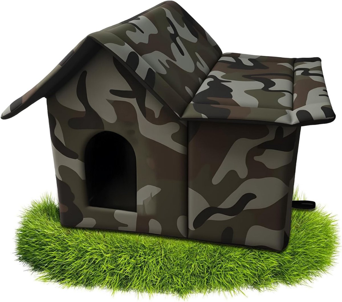White-Label® Kattenhuis voor Buiten - Kattenhok Binnen - Kattenbench - Kattenren - Legergroen