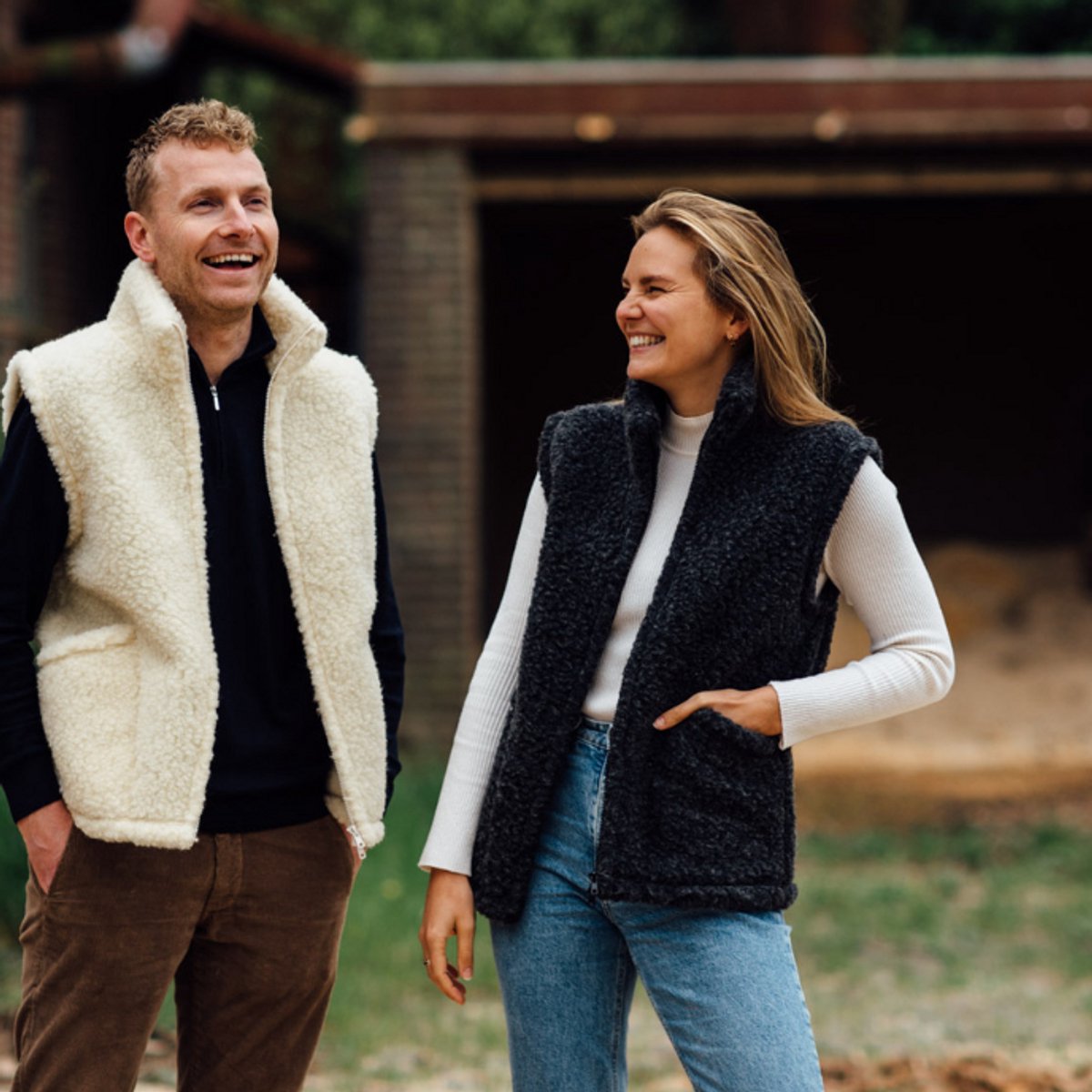 Bodywarmer 100% schapenwol met rits - antraciet in maat M