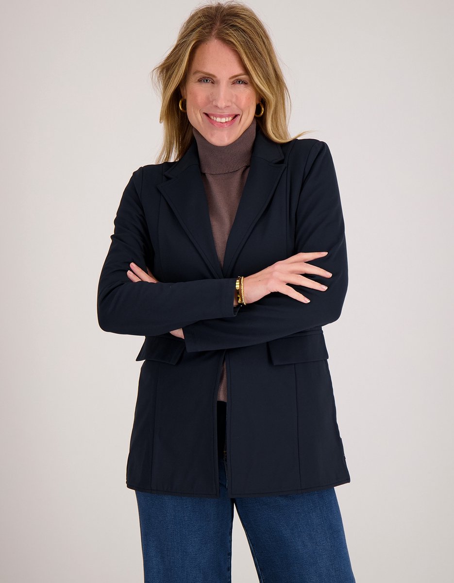 Je m'appelle Travelstof Dames Blazer Met stretch - Blauw - Maat XXL