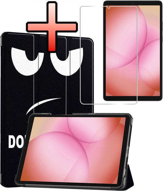 Étui compatible avec la tablette Samsung Galaxy Tab A11 : coque rigide type livre avec protection d'écran - Ne me touchez pas