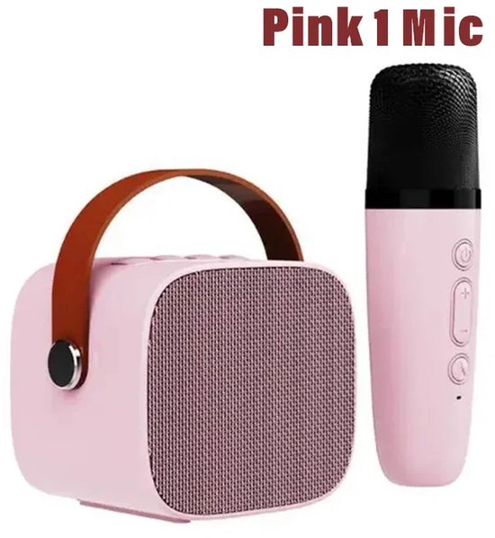GJCrafts Karaoke machine, portable Bluetooth speaker with UHF wireless microphone and bass/treble adjustment, PA system support TWS, AUX-in, FM, REC, delivery for