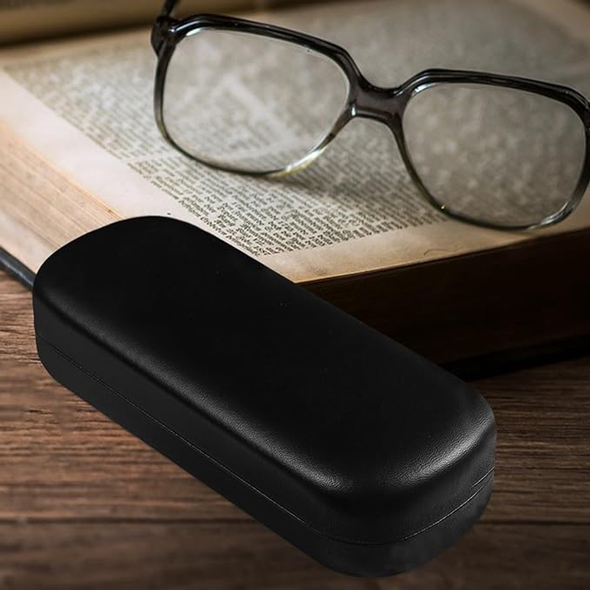 longziming -Stevig Brillenkoker van Kunstleer – Lichtgewicht & Draagbare Hardcase voor Brillen en Zonnebrillen – Stijlvolle Bescherming voor Reizen en Dagelijks Gebruik