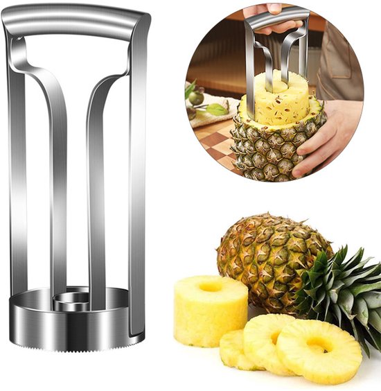 Coupe-Ananas En Acier Inoxydable Avec Lame Épaisse - Éplucheur Et Dénoyauteur