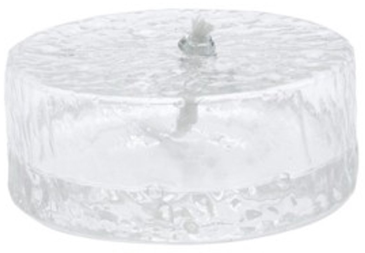 Leeff - Oscar - Small - Olie Lamp – Mondgeblazen Hammered Glas – Inclusief Trechter – Sfeervolle Olie Lamp met Katoenen Lont