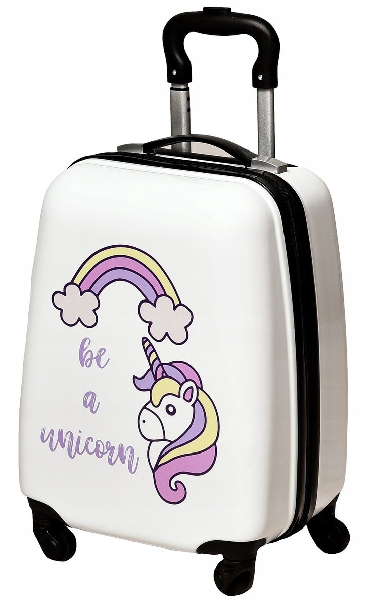 Kinderkoffer Eenhoorn Wit Cabine Handbagage 4 Wielen