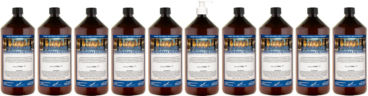 Hairconditioner Hammam Herbal 1 liter met witte pomp - set van 10 stuks