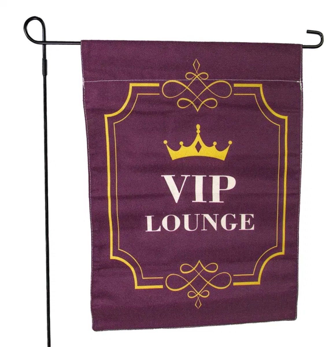 Vlag met stok "V.I.P. LOUNGE", linnen, 32x45 stok 90cm