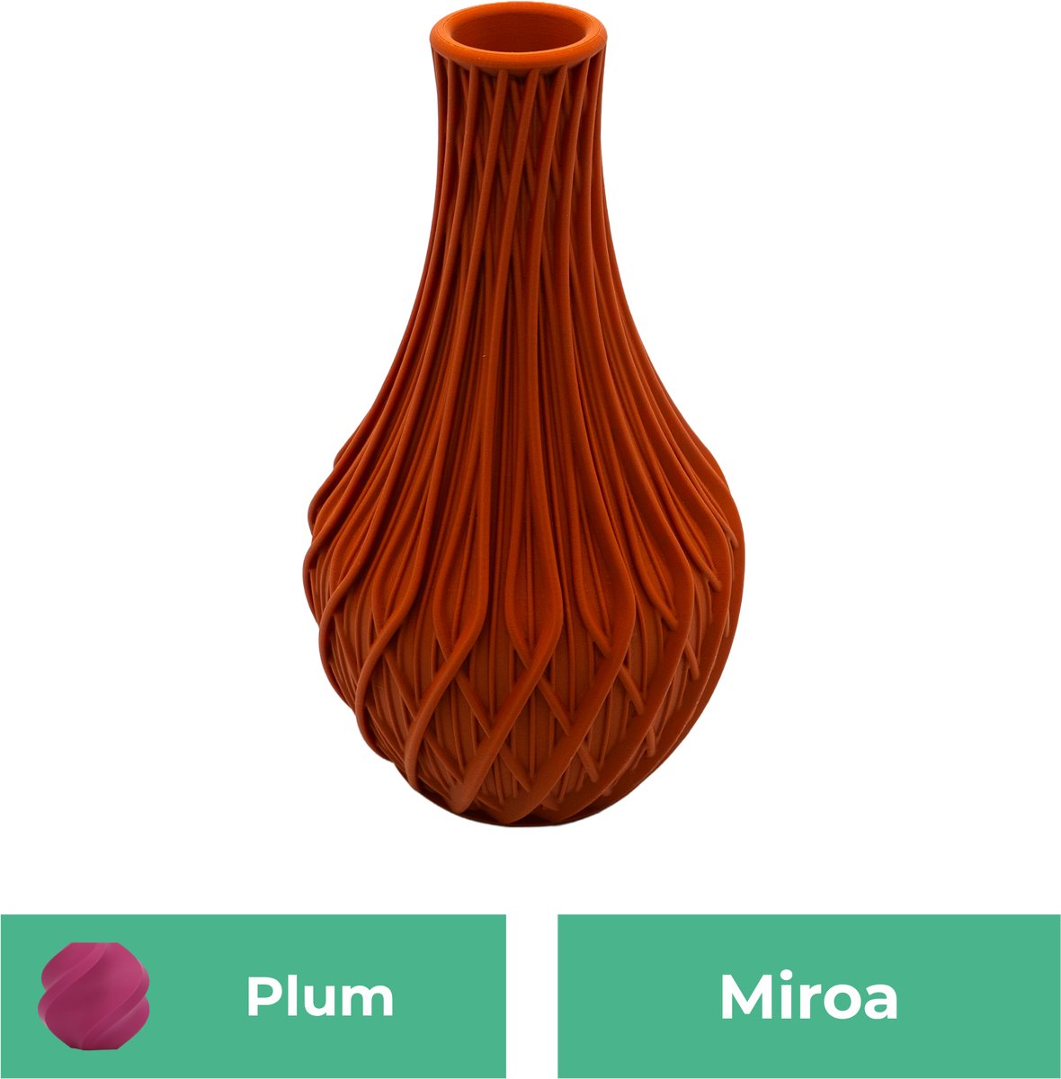 Lovora Miroa design vaas – Decoratieve vaas - Plum - 3d geprinte vaas – geschikt voor droogbloemen - 30CM