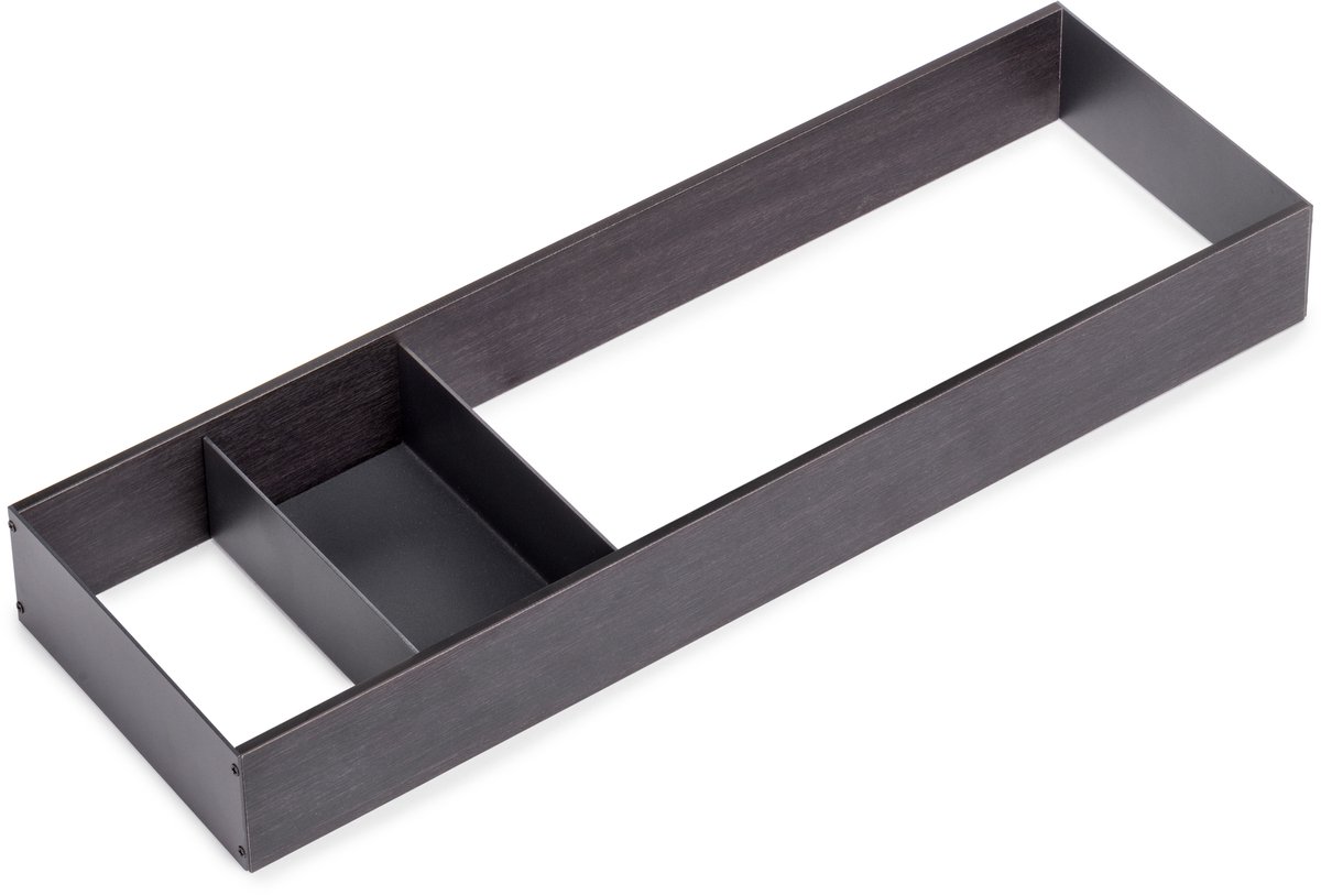 Emuca Orderbox Lade Organiser, 150x470mm, Staal en Hout, Antracietgrijs