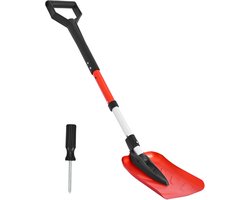 Vouwbare Sneeuwschop voor Oprit, 22 cm Brede Met D-Vormig Handvat, Instelbare Lengte 91.4-101.6 cm, Lichtgewicht Aluminiumlegering Sneeuwverwijderingsgereedschap, Ontworpen Om Rugbelastning Te Minimaliseren voor Buitenebruik