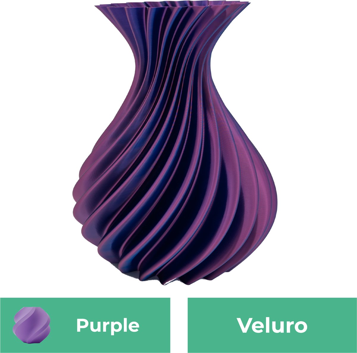 Lovora Veluro design vaas – Decoratieve vaas - Paars - 3d geprinte vaas – geschikt voor droogbloemen - 30CM
