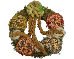 Prachtige Luxe Vogelvoer Voederkrans 25x25 cm inclusief bezorging - krans voor vogels - tuinvogels - Tuin - buitenvogels - populair kado! - Tuinvogelvoer Ø 20cms