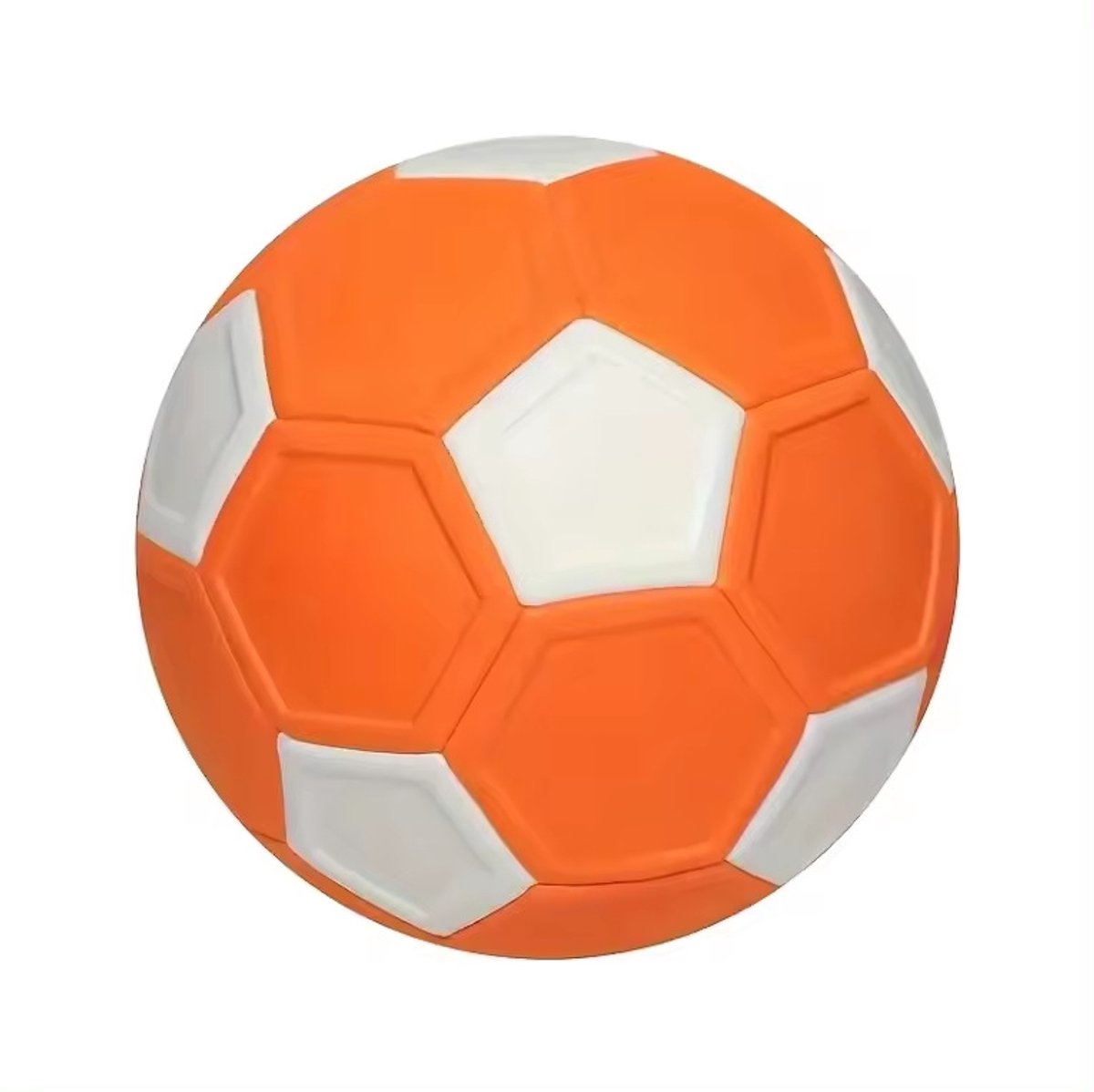 Voetbal maat 5 - EVA-materiaal - Flexibel en buigzaam - Geschikt voor kinderen en training - Oranje en witte strepen (22 cm)