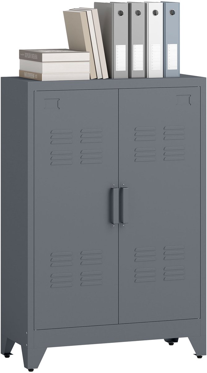 HOMCOM Archiefkast Metaal 75L x 33B x 110H cm Grijs